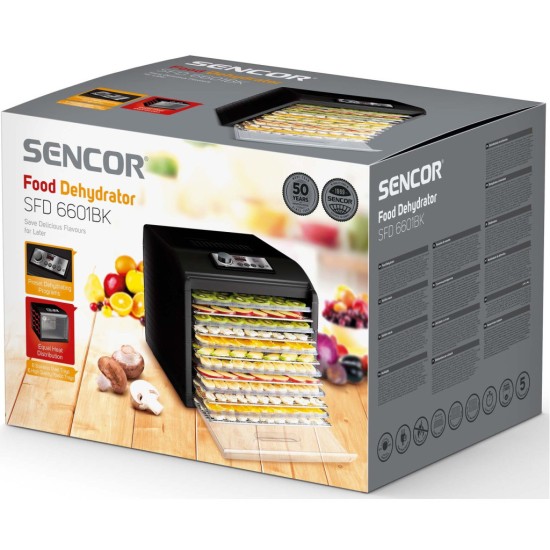 Сушка для овочів та фруктів Sencor SFD 6601BK Сушка для овочів та фруктів Sencor SFD 6601BK