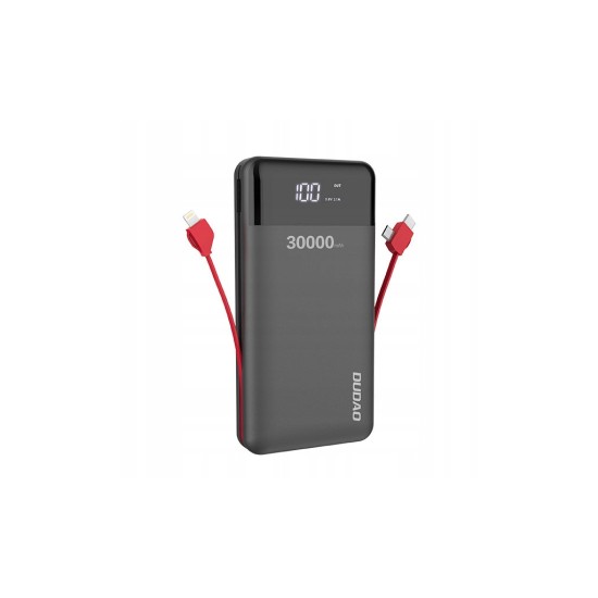 Батарея універсальна Dudao K1Max 30000mAh, with built-in cables, black (6970379617618) Батарея універсальна Dudao K1Max 30000mAh, with built-in cables, black (6970379617618)