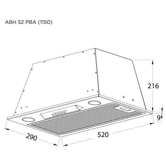 Витяжка кухонна Pyramida ABH 52 PBA (1150) IX Витяжка кухонна Pyramida ABH 52 PBA (1150) IX