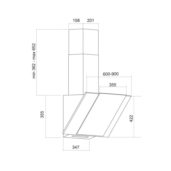 Витяжка кухонна Pyramida MSH 60 S (650) BL Витяжка кухонна Pyramida MSH 60 S (650) BL