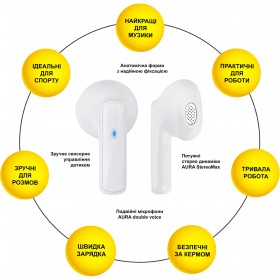 Наушники AURA 1 White (TWSA1W)