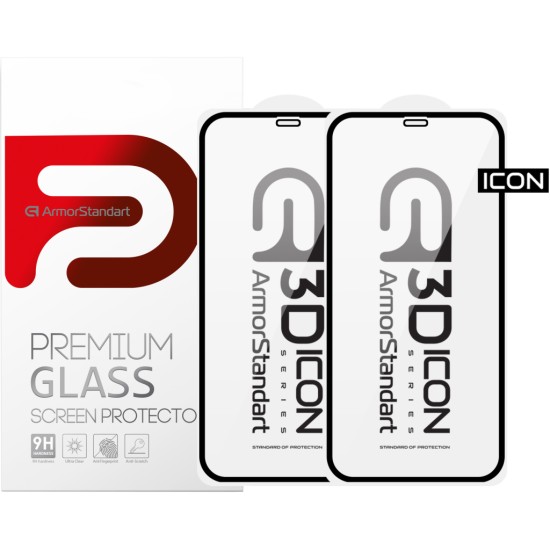 Скло захисне Armorstandart Icon 3D iPhone 11/XR Black 2pcs (ARM56215-GI3D-BK) Скло захисне Armorstandart Icon 3D iPhone 11/XR Black 2pcs (ARM56215-GI3D-BK)