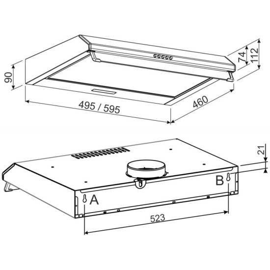 Вытяжка кухонная Jantar PHT I LED 60 BR Вытяжка кухонная Jantar PHT I LED 60 BR