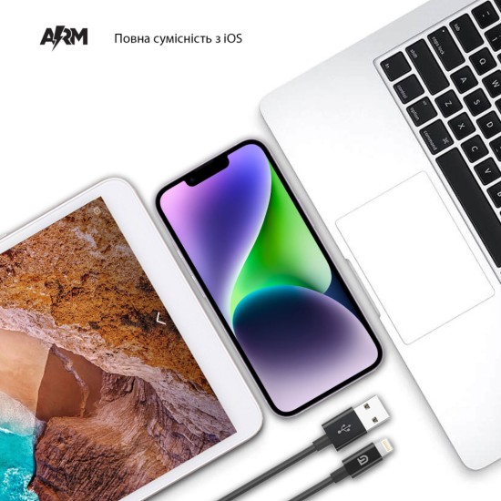 Дата кабель USB 2.0 AM to Lightning 1.2m AMD818BL black Armorstandart (ARM64373) Дата кабель USB 2.0 AM to Lightning 1.2m AMD818BL black Armorstandart (ARM64373)