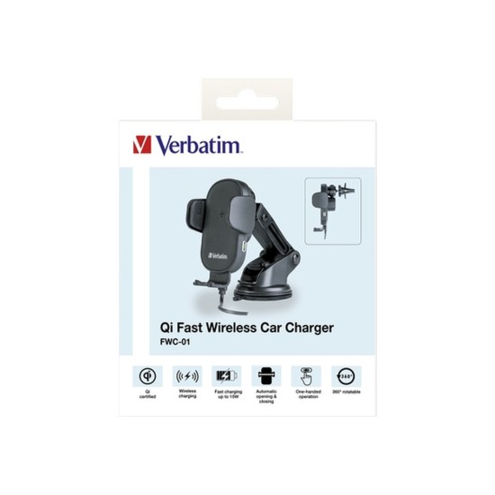 Универсальный автодержатель Verbatim FWC-01 with Qi Fast Wireless Car Charger (49552) Универсальный автодержатель Verbatim FWC-01 with Qi Fast Wireless Car Charger (49552)
