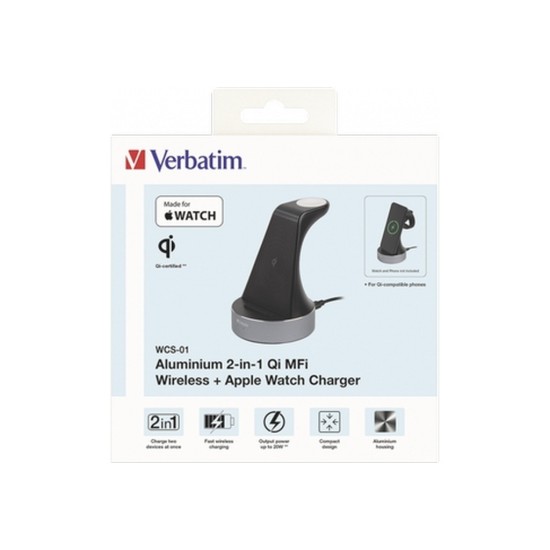 Зарядний пристрій Verbatim 2in1 Apple Watch and iPhone Charging Stand (49555) Зарядний пристрій Verbatim 2in1 Apple Watch and iPhone Charging Stand (49555)