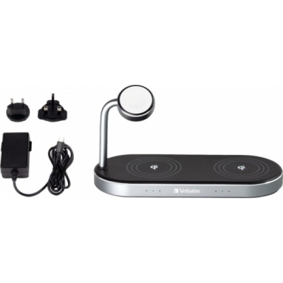 Зарядное устройство Verbatim 3in1 Apple Watch and Dual iPhone Charging Stand (49557) Зарядное устройство Verbatim 3in1 Apple Watch and Dual iPhone Charging Stand (49557)