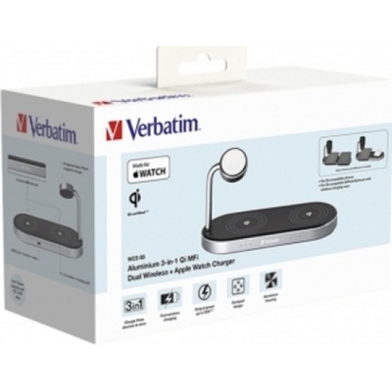 Зарядное устройство Verbatim 3in1 Apple Watch and Dual iPhone Charging Stand (49557) Зарядное устройство Verbatim 3in1 Apple Watch and Dual iPhone Charging Stand (49557)