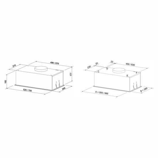 Витяжка кухонна Eleyus GEMINI 700 LED 52 WH Витяжка кухонна Eleyus GEMINI 700 LED 52 WH