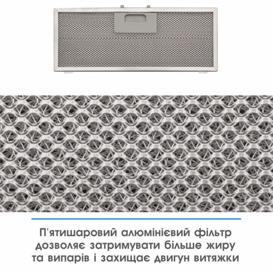 Витяжка кухонна Eleyus UNIA 800 LED 52 BL Витяжка кухонна Eleyus UNIA 800 LED 52 BL