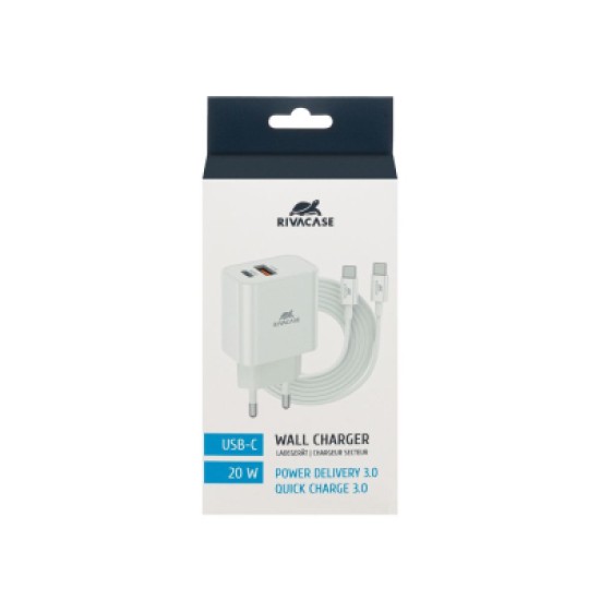 Зарядное устройство RivaCase 2хUSB-А + Type-C PD 20W+QC3.0 кабель Type-C white (PS4102 WD4 (White)) Зарядное устройство RivaCase 2хUSB-А + Type-C PD 20W+QC3.0 кабель Type-C white (PS4102 WD4 (White))