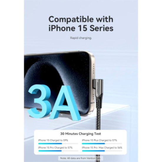 Дата кабель USB-C to USB-C 0.5m USB2.0 60W (20V/3A) angle 90° Gray Aluminum Alloy Vention (TRAHD) Дата кабель USB-C to USB-C 0.5m USB2.0 60W (20V/3A) angle 90° Gray Aluminum Alloy Vention (TRAHD)