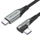 Дата кабель USB-C to USB-C 0.5m USB2.0 60W (20V/3A) angle 90° Gray Aluminum Alloy Vention (TRAHD) Дата кабель USB-C to USB-C 0.5m USB2.0 60W (20V/3A) angle 90° Gray Aluminum Alloy Vention (TRAHD)