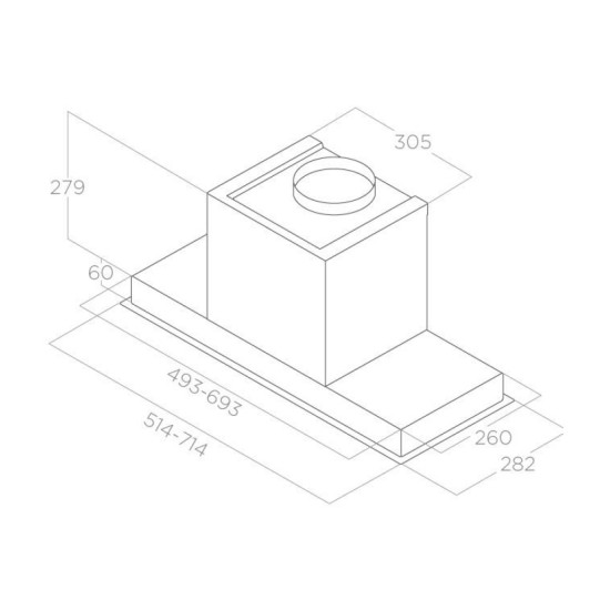 Вытяжка кухонная Elica HIDDEN 2.0 BL MAT/A/52 Вытяжка кухонная Elica HIDDEN 2.0 BL MAT/A/52