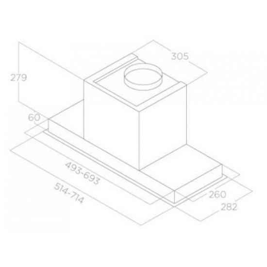 Витяжка кухонна Elica HIDDEN ADVANCE BL MAT/A/52 Витяжка кухонна Elica HIDDEN ADVANCE BL MAT/A/52