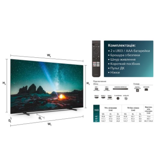 Телевізор Philips 43PUS7609/12 Телевізор Philips 43PUS7609/12