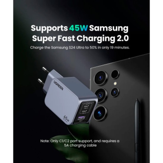 Зарядное устройство Ugreen 3xUSB 65W (2хUSB-C+USB-A) Gan Nexode Pro X755 (25871) Зарядное устройство Ugreen 3xUSB 65W (2хUSB-C+USB-A) Gan Nexode Pro X755 (25871)