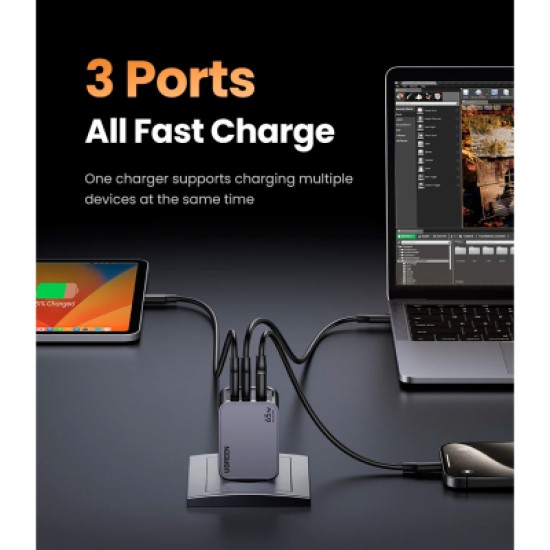 Зарядное устройство Ugreen 3xUSB 65W (2хUSB-C+USB-A) Gan Nexode Pro X755 (25871) Зарядное устройство Ugreen 3xUSB 65W (2хUSB-C+USB-A) Gan Nexode Pro X755 (25871)