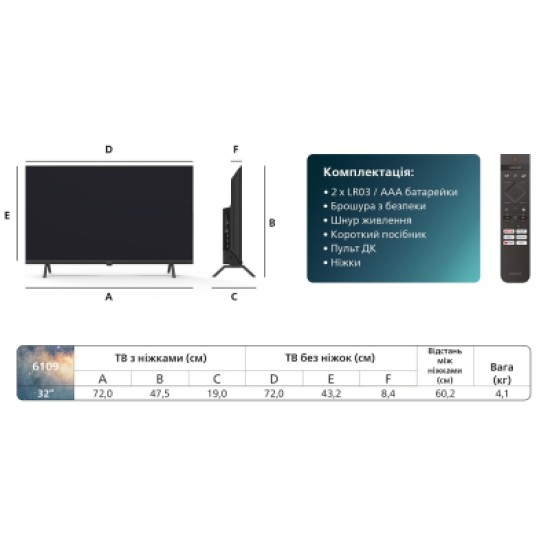 Телевізор Philips 32PFS6109/12 Телевізор Philips 32PFS6109/12