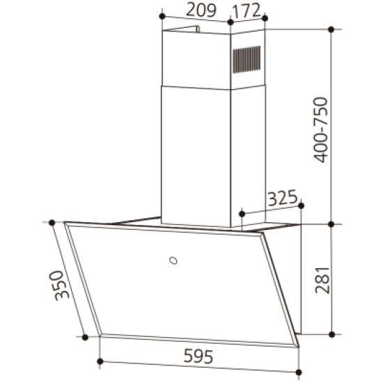Вытяжка кухонная Interline FLY S BL A/60/GL/T Вытяжка кухонная Interline FLY S BL A/60/GL/T