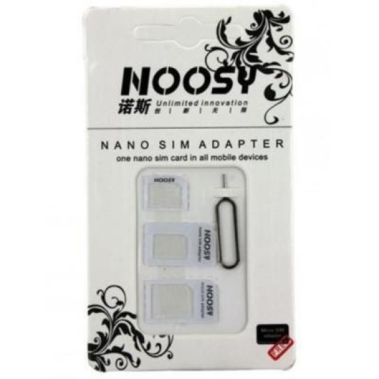 Адаптер для SIM-карт Noosy Adapter Nano SIM for all size (19712 / 15514) Адаптер для SIM-карт Noosy Adapter Nano SIM for all size (19712 / 15514)