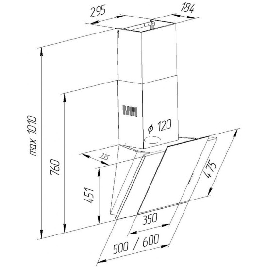 Вытяжка кухонная Pyramida NR-MV 60 M IX Вытяжка кухонная Pyramida NR-MV 60 M IX