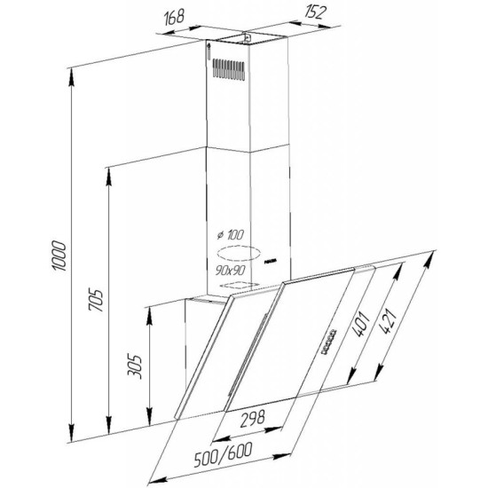 Витяжка кухонна Pyramida KZ 60 WH Витяжка кухонна Pyramida KZ 60 WH