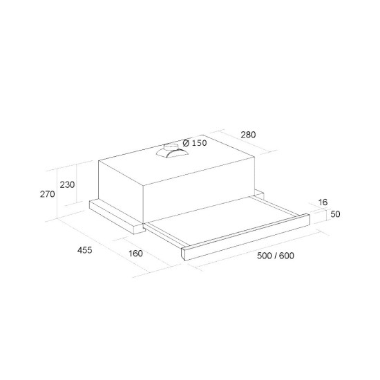 Вытяжка кухонная Pyramida TL 60 (1100) BL Вытяжка кухонная Pyramida TL 60 (1100) BL