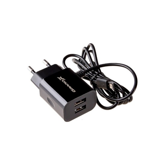 Зарядний пристрій Grand-X 5V 2,1A 2USB + micro USB Black (CH-35B) Зарядний пристрій Grand-X 5V 2,1A 2USB + micro USB Black (CH-35B)