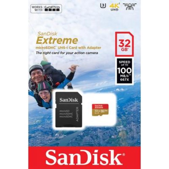 Карта памяти SanDisk 32GB microSD class 10 V30 A1 UHS-I U3 Extreme Action (SDSQXAF-032G-GN6AA) Карта памяти SanDisk 32GB microSD class 10 V30 A1 UHS-I U3 Extreme Action (SDSQXAF-032G-GN6AA)