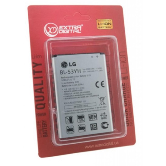 Акумуляторна батарея Extradigital LG BL-53YH, G3 (3000 mAh) (BML6414) Акумуляторна батарея Extradigital LG BL-53YH, G3 (3000 mAh) (BML6414)