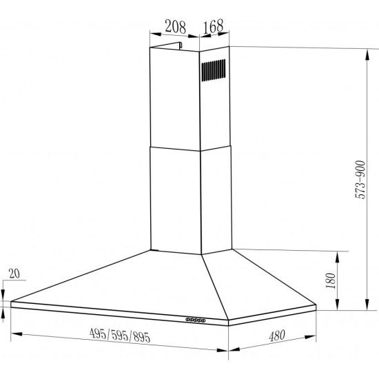 Вытяжка кухонная Interline UNNA WH A/60 PB/2/T Вытяжка кухонная Interline UNNA WH A/60 PB/2/T