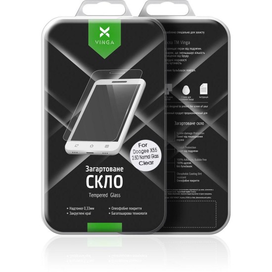 Скло захисне Vinga для Doogee X55 (VTPGS-DX55) Скло захисне Vinga для Doogee X55 (VTPGS-DX55)