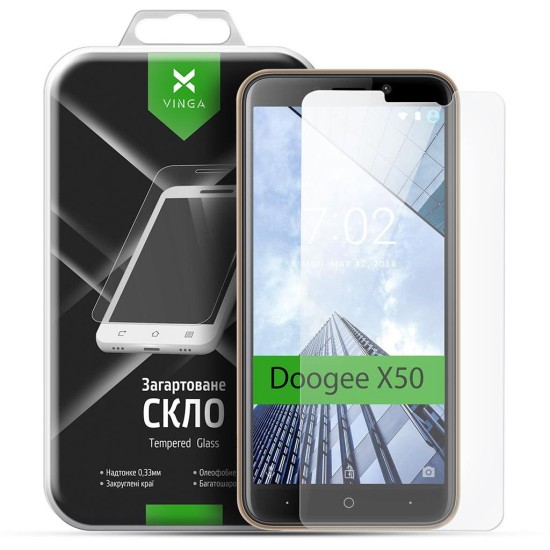 Скло захисне Vinga для Doogee X50 (VTPGS-DX50L) Скло захисне Vinga для Doogee X50 (VTPGS-DX50L)