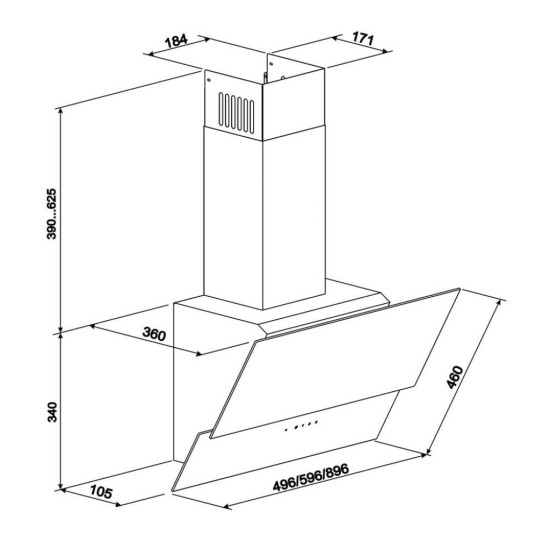 Вытяжка кухонная Eleyus Element 700 60 BL Вытяжка кухонная Eleyus Element 700 60 BL