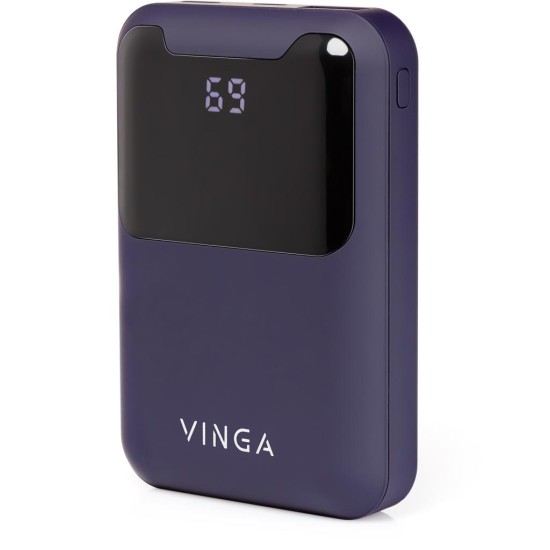 Батарея універсальна Vinga 10000 mAh Display soft touch purple (BTPB0310LEDROP) Батарея універсальна Vinga 10000 mAh Display soft touch purple (BTPB0310LEDROP)