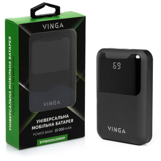 Батарея універсальна Vinga 10000 mAh Display soft touch black (BTPB0310LEDROBK) Батарея універсальна Vinga 10000 mAh Display soft touch black (BTPB0310LEDROBK)