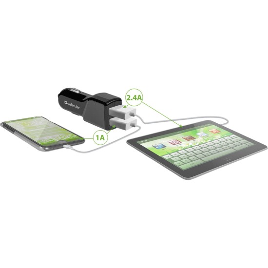 Зарядний пристрій Defender UCA-34 2xUSB, 5V / 3.4A (83834) Зарядний пристрій Defender UCA-34 2xUSB, 5V / 3.4A (83834)