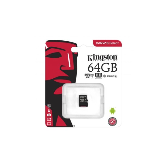 Карта пам'яті Kingston 64GB microSDXC Class 10 Canvas Select Plus 100R A1 (SDCS2/64GBSP) Карта пам'яті Kingston 64GB microSDXC Class 10 Canvas Select Plus 100R A1 (SDCS2/64GBSP)