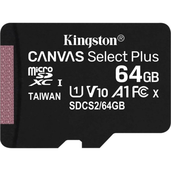 Карта пам'яті Kingston 64GB micSDXC class 10 A1 Canvas Select Plus (SDCS2/64GB) Карта пам'яті Kingston 64GB micSDXC class 10 A1 Canvas Select Plus (SDCS2/64GB)
