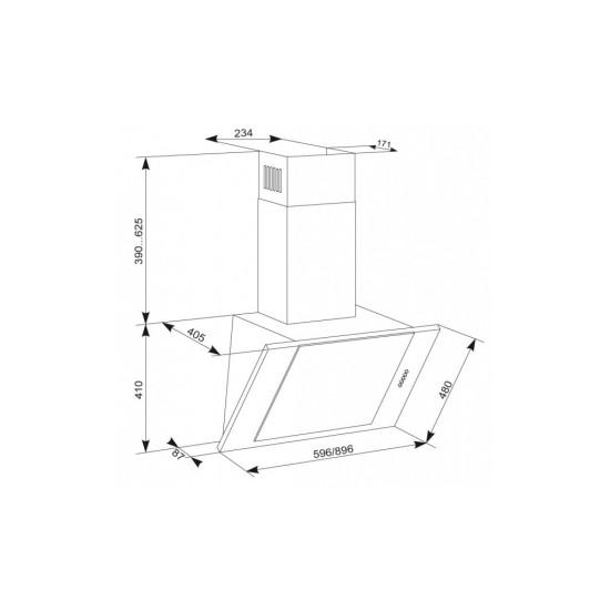Витяжка кухонна Eleyus Titan A 1200 LED SMD 90 IS+BL Витяжка кухонна Eleyus Titan A 1200 LED SMD 90 IS+BL