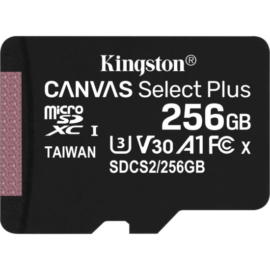 Карта памяти Kingston 256GB microSDXC class 10 UHS-I Canvas Select Plus (SDCS2/256GBSP) Карта памяти Kingston 256GB microSDXC class 10 UHS-I Canvas Select Plus (SDCS2/256GBSP)