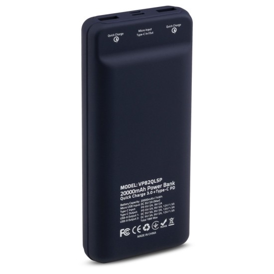 Батарея універсальна Vinga 20000 mAh QC3.0 Display soft touch purple (VPB2QLSP) Батарея універсальна Vinga 20000 mAh QC3.0 Display soft touch purple (VPB2QLSP)