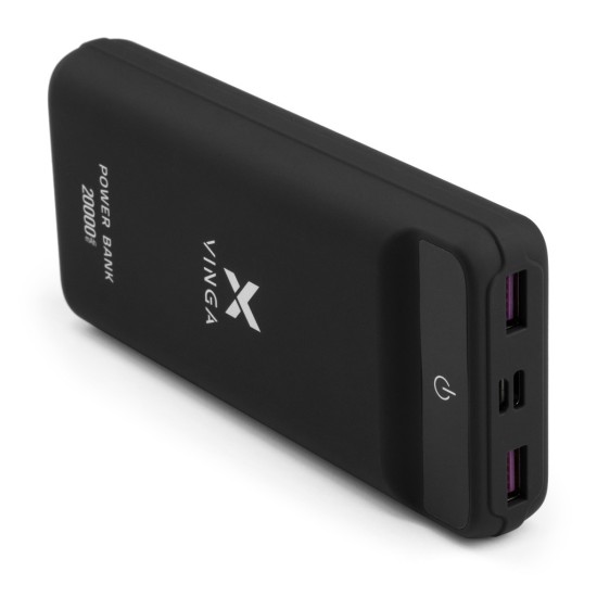 Батарея универсальная Vinga 20000 mAh QC3.0 Display soft touch black (VPB2QLSBK) Батарея универсальная Vinga 20000 mAh QC3.0 Display soft touch black (VPB2QLSBK)