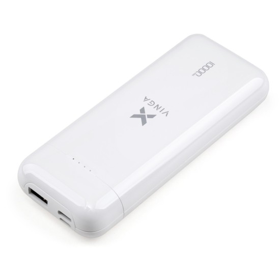 Батарея універсальна Vinga 10000 mAh glossy white (VPB1MWH) Батарея універсальна Vinga 10000 mAh glossy white (VPB1MWH)