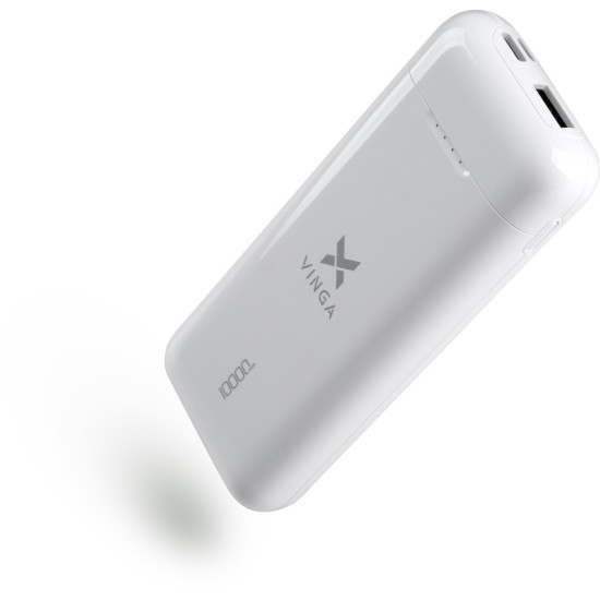 Батарея універсальна Vinga 10000 mAh glossy white (VPB1MWH) Батарея універсальна Vinga 10000 mAh glossy white (VPB1MWH)