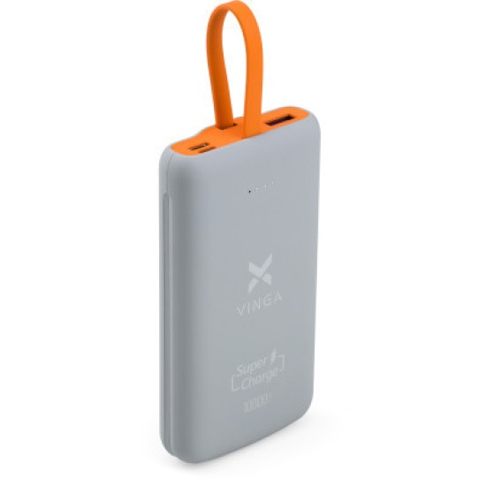 Батарея універсальна Vinga 10000 mAh SuperQC soft touch w/cable 22.5W dark grey (VPB1SQSCDG) Батарея універсальна Vinga 10000 mAh SuperQC soft touch w/cable 22.5W dark grey (VPB1SQSCDG)