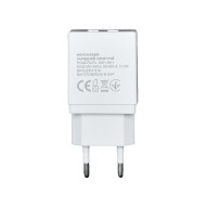 Зарядний пристрій Florence 2USB 2A + microUSB cable white (FL-1021-WM)