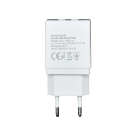 Зарядное устройство Florence 2USB 2A + Type-C cable white (FL-1021-WT)