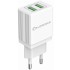 Зарядное устройство Florence 2USB 2A + Type-C cable white (FL-1021-WT)